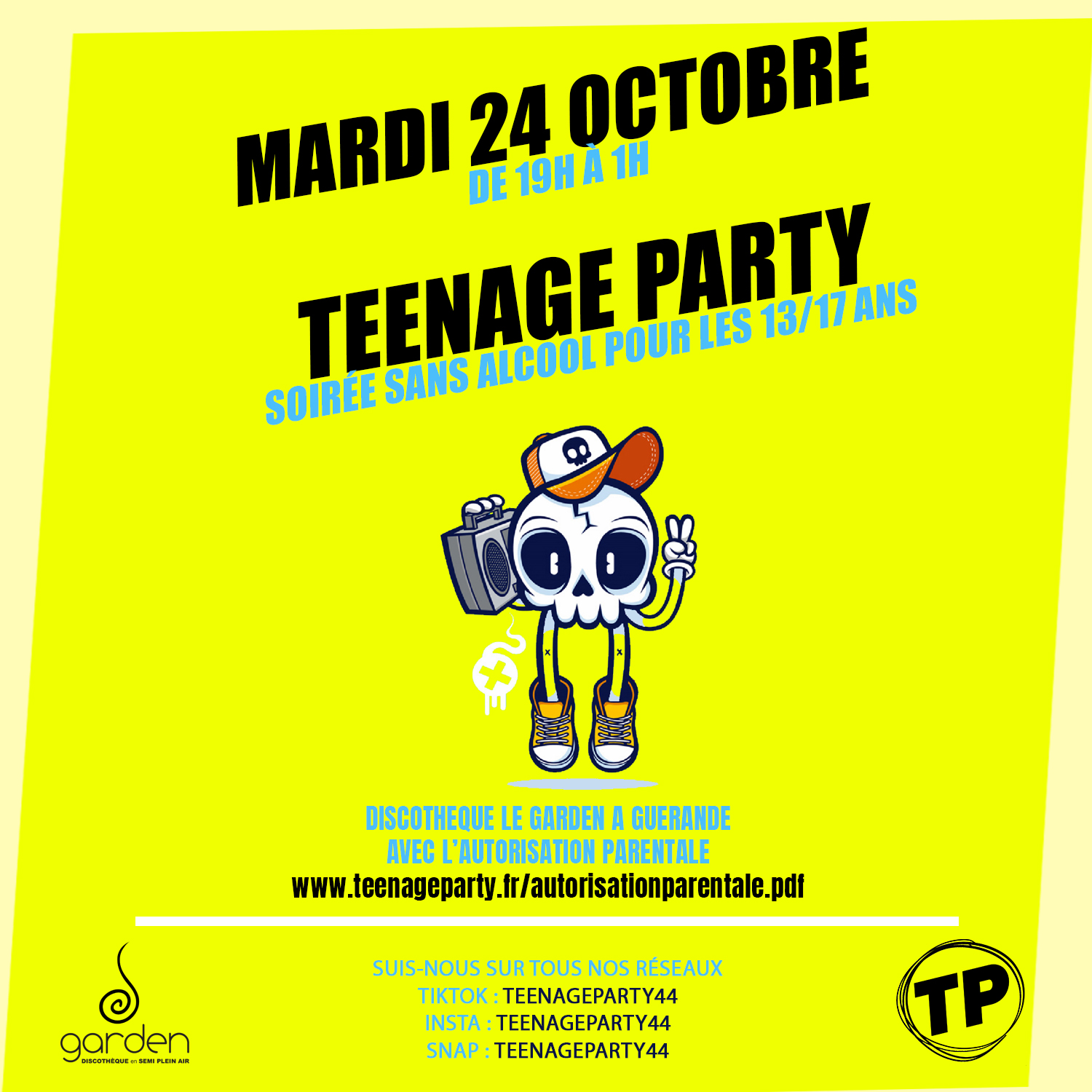 MARDI 24 OCTOBRE 2023 - TEENAGE PARTY